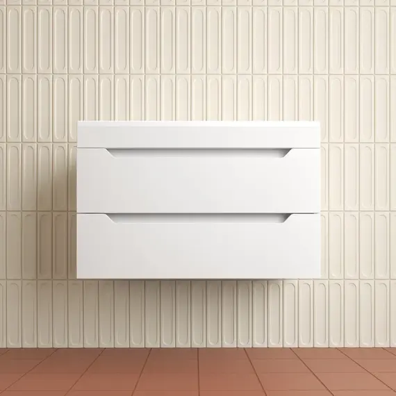 Тумба подвесная Style line "Остин" с раковиной Фортуна 2 ящ белый эмаль PLUS