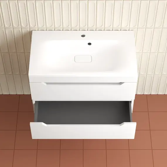 Тумба подвесная Style line "Остин" с раковиной Фортуна 2 ящ белый эмаль PLUS