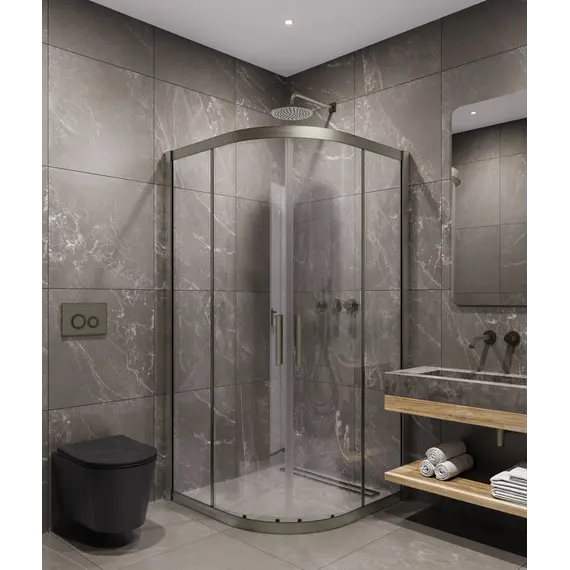 Timo Душевой угол TPSS-90-100/13C-8, раздвиж , проф никель, стекло проз 8 мм