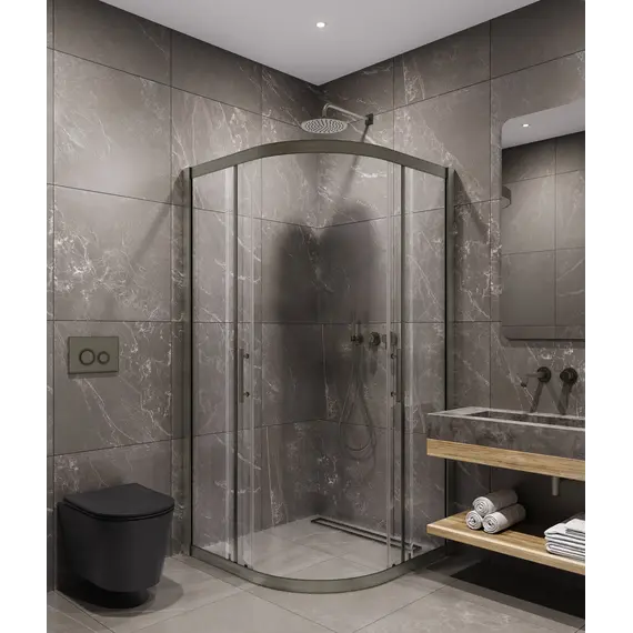 Timo Душевой угол TPSS-90-100/13C-8, раздвиж , проф никель, стекло проз 8 мм