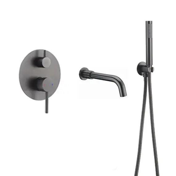 Смеситель для ванны и душа скрытого монтажа ACWEN 80073GG графит