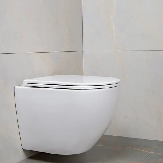 Унитаз подвесной AVS Метрополь безободковый, белый