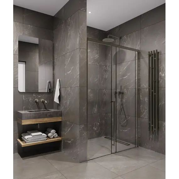 Timo Душевая дверь TDSS-/13C-8L/R  раздвиж, проф никель, стекло проз 8 мм