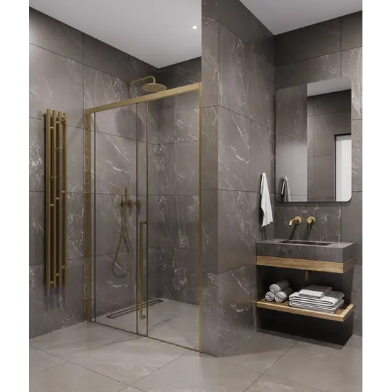 Timo душевое ограждение  TDSS-/17C-8L/R, раздвиж , проф матовое золото