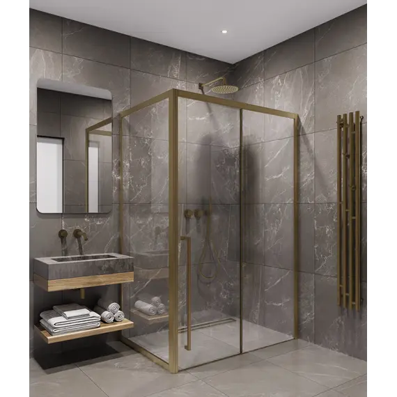 Timo душевое ограждение  TDSS-/17C-8L/R, раздвиж , проф матовое золото