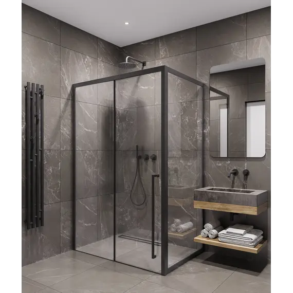 Timo душевое ограждение  TDSS-/03C-8L/R, раздвиж , проф черный