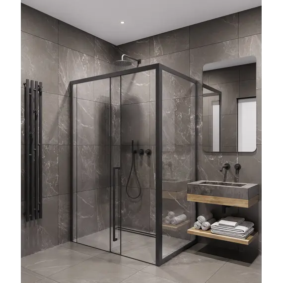 Timo душевое ограждение  TDSS-/03C-8L/R, раздвиж , проф черный