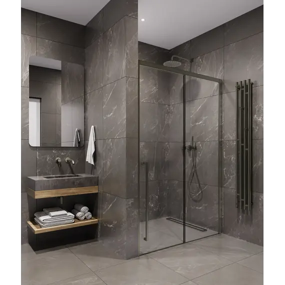 Timo Душевая дверь TDSS-/13C-8L/R  раздвиж, проф никель, стекло проз 8 мм