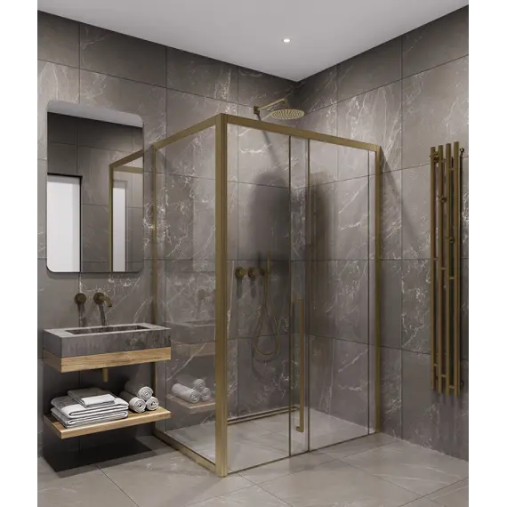 Timo душевое ограждение  TDSS-/17C-8L/R, раздвиж , проф матовое золото