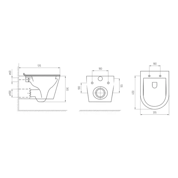 Унитаз подвесной AVS Тоник безободковый, белый