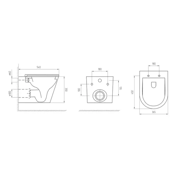 Унитаз подвесной AVS Лемма безободковый, черный матовый