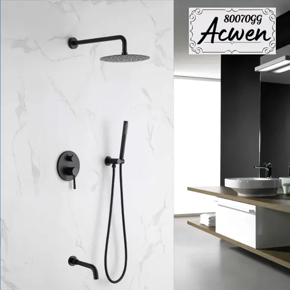 Душевая система встраиваемая ACWEN 80070GG графит