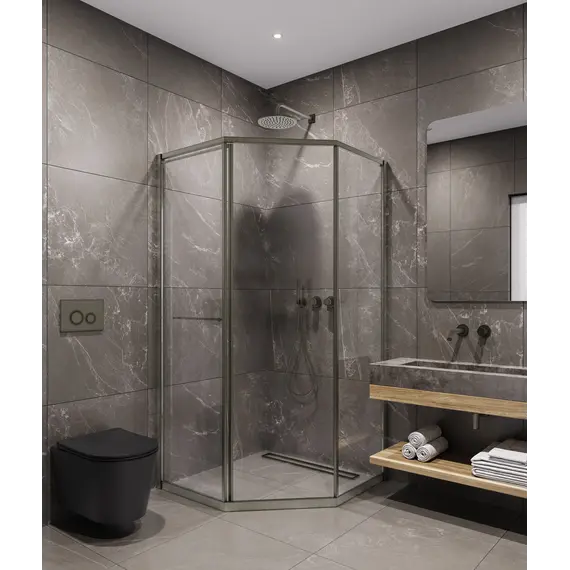 Timo Душевой угол TTSS-100/13C-8L/R , раздвиж ,проф никель, стекло проз 8 мм