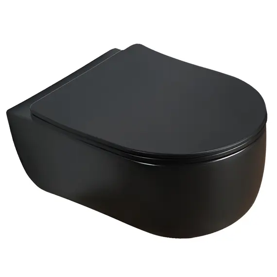 Унитаз подвесной AVS Диапазон безободковый, черный матовый