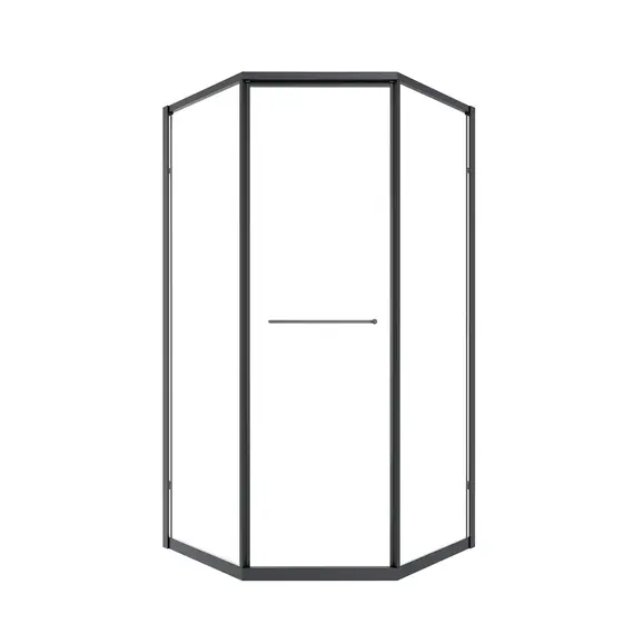 Timo Душевой угол TTSS-100/03C-8L/R  раздвиж ,проф черный, стекло проз 8 мм