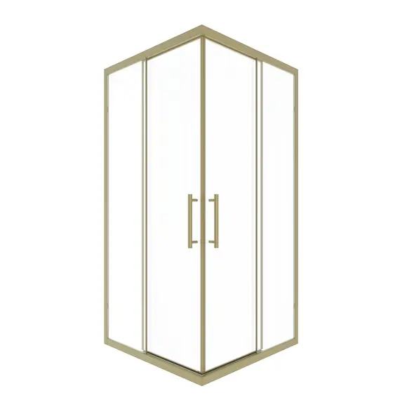 Timo Душевой угол TKSS-90-100/17C-8, раздвиж ,проф мат золото, стекло проз 8 мм