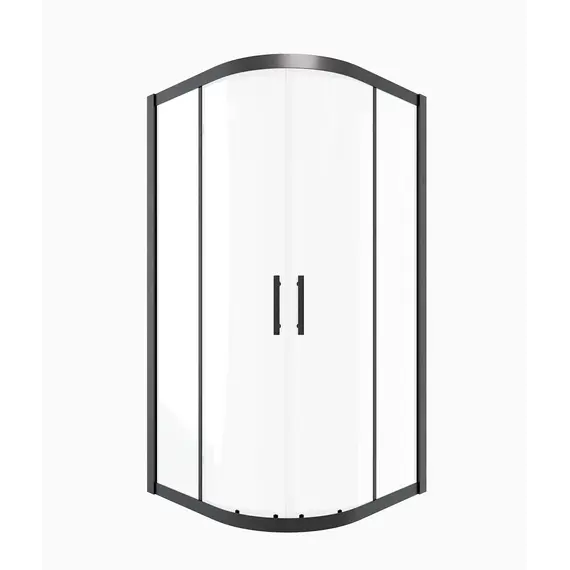 Timo Душевой угол TPSS-90-100/03C-8, раздвиж, проф черный, стекло проз 8 мм