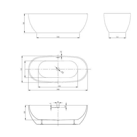 Акриловая ванна ABBER AB9263 белая