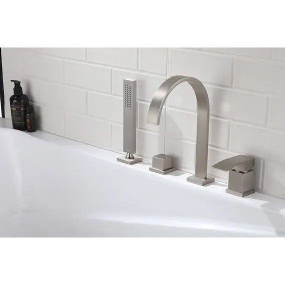 Смеситель ABBER Wasserfall AF8613SP на борт ванны, сатин