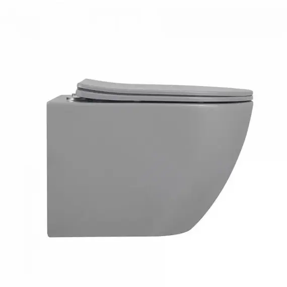 Унитаз ABBER Bequem AC1101TMG подвесной серый матовый, безободковый, смыв торнадо