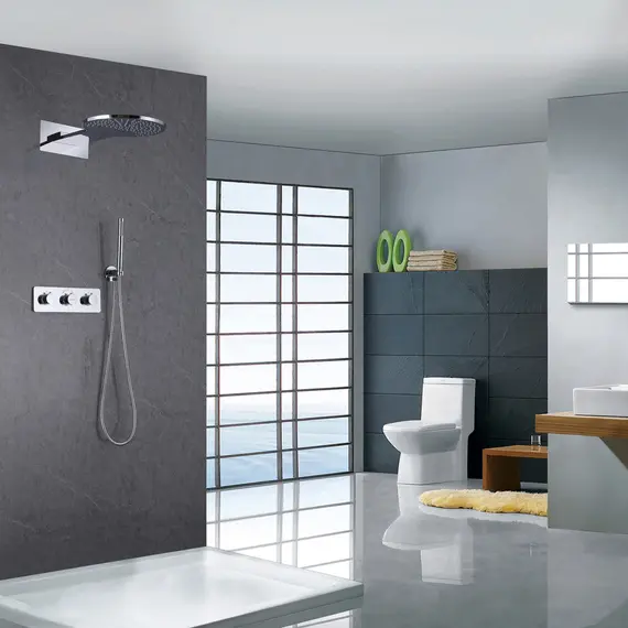 Душевая система ABBER Wasser Kreis AF8151 скрытого монтажа без излива, термостат, хром