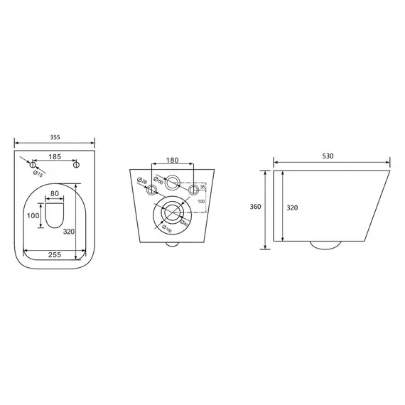 Комплект подвесной унитаз ABBER Rechteck AC1201MB черный матовый с инсталляцией AC0105 и кнопкой  золото матовое