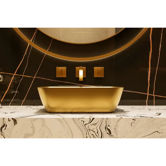 Раковина накладная ABBER Rechteck AC2200MMG золото матовое