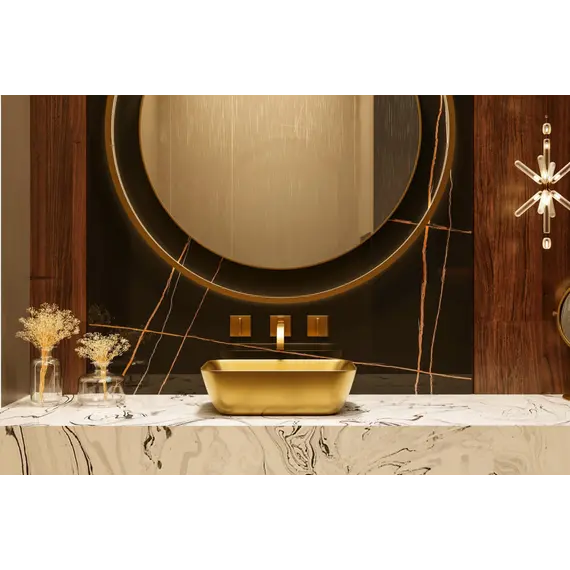 Раковина накладная ABBER Rechteck AC2200MMG золото матовое