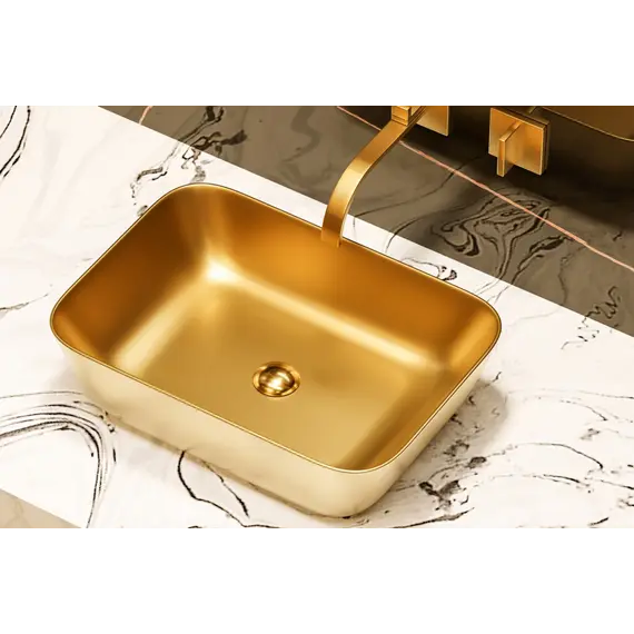 Раковина накладная ABBER Rechteck AC2200MMG золото матовое