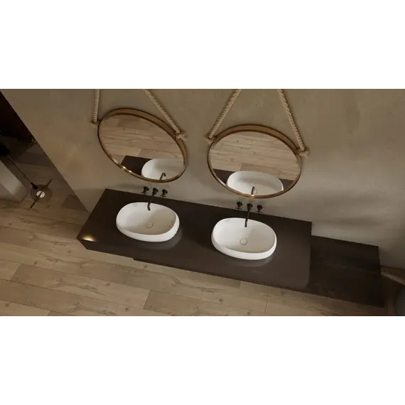 Раковина накладная ABBER Stein AS2632 белая матовая