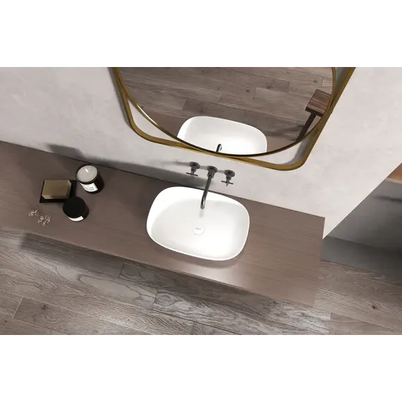 Раковина накладная ABBER Stein AS2637 белая матовая