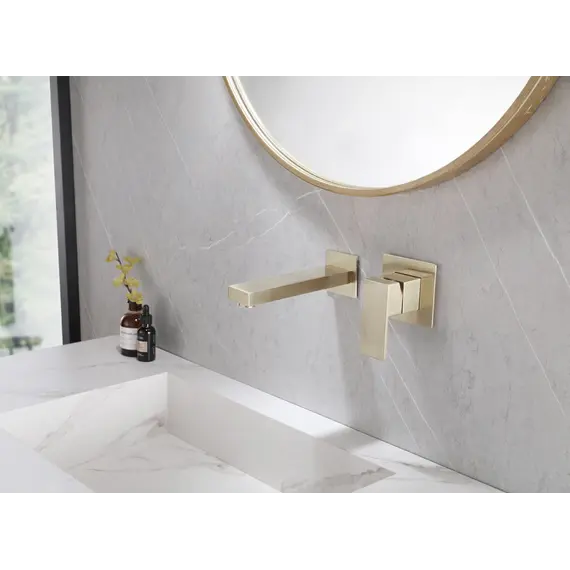 Смеситель ABBER Daheim AF8212G для раковины скрытого монтажа, золото матовое