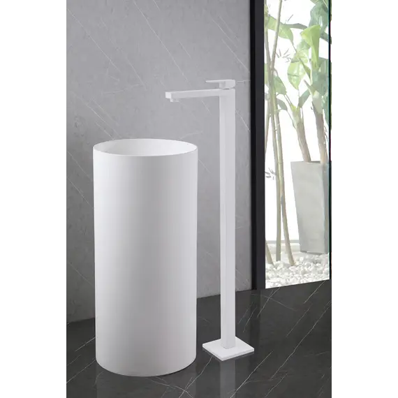 Смеситель ABBER Daheim AF8241W напольный для раковины, белый матовый