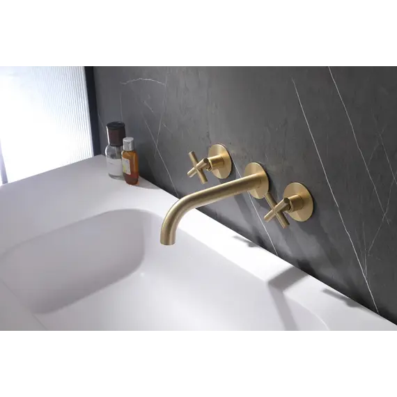 Смеситель ABBER Wasser Kreis AF81121G для раковины скрытого монтажа, золото матовое