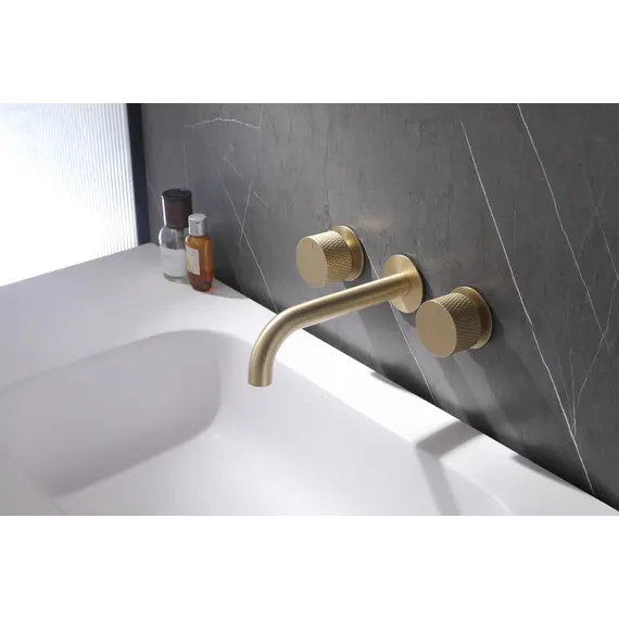 Смеситель ABBER Wasser Kreis AF81122G для раковины скрытого монтажа, золото матовое