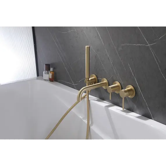 Смеситель ABBER Wasser Kreis AF8130G для ванны скрытого монтажа, золото матовое