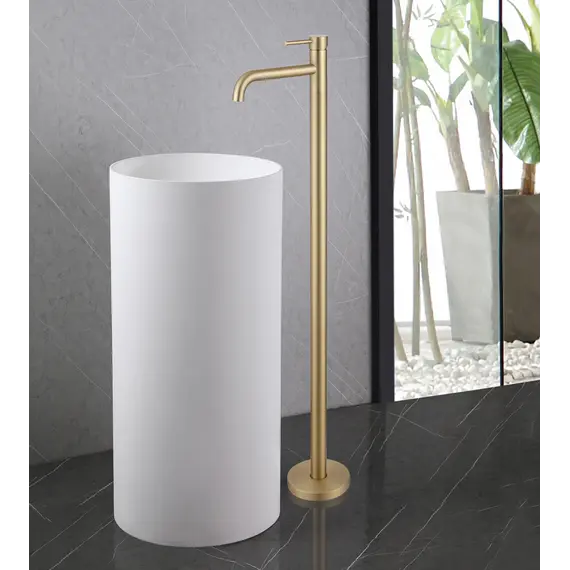 Смеситель ABBER Wasser Kreis AF8140G напольный для раковины, золото матовое