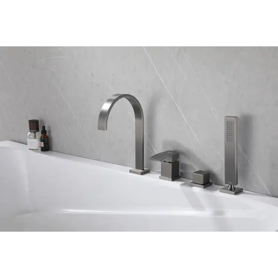 Смеситель ABBER Wasserfall AF8613NG на борт ванны, никель