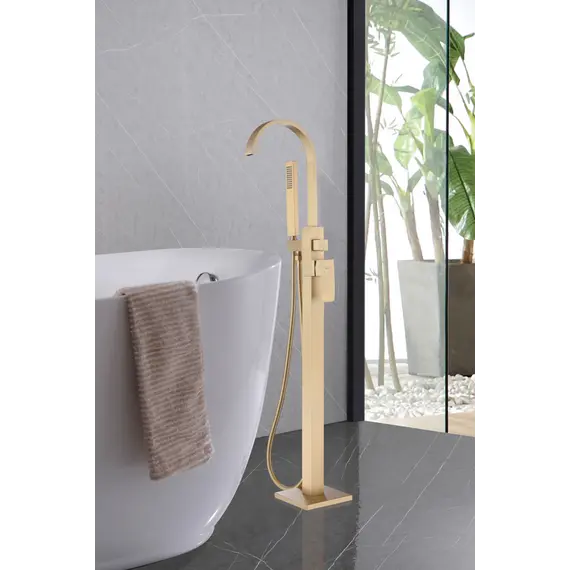 Смеситель ABBER Wasserfall AF8615G напольный, золото матовое