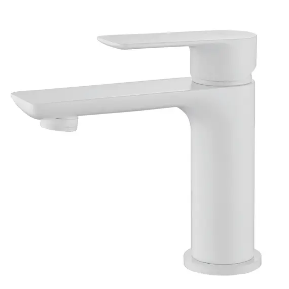 Смеситель ABBER Weiss Insel AF8010 для раковины, хром/белый/черный