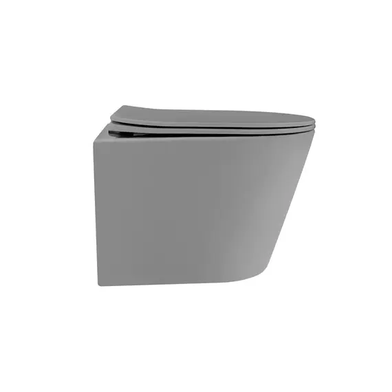 Унитаз ABBER Bequem AC1102TMG подвесной серый матовый, безободковый, смыв торнадо