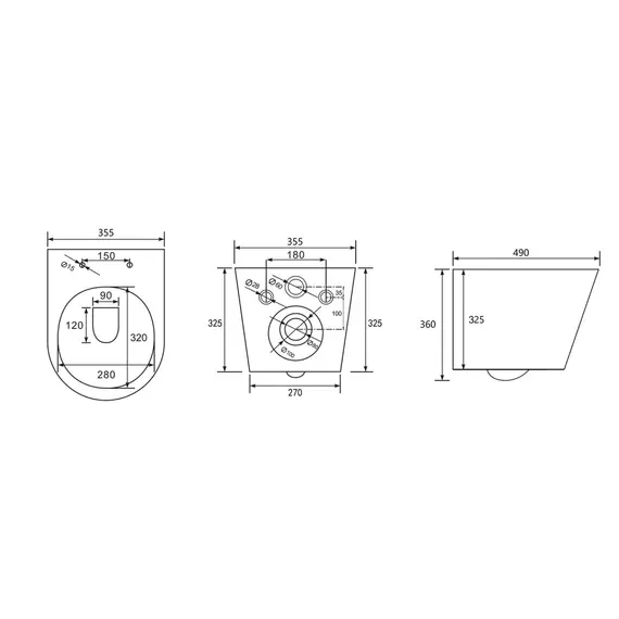 Унитаз ABBER Bequem AC1102TMG подвесной серый матовый, безободковый, смыв торнадо