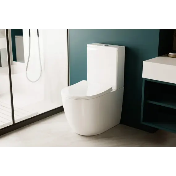 Унитаз ABBER Bequem AC1110T компакт белый, безободковый, смыв торнадо