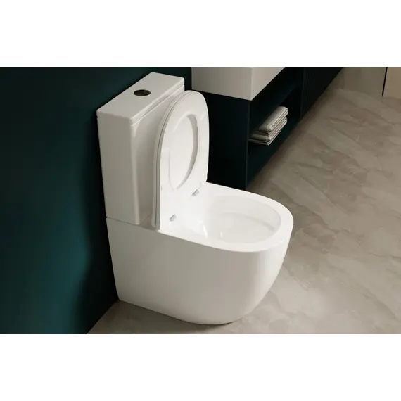 Унитаз ABBER Bequem AC1110T компакт белый, безободковый, смыв торнадо