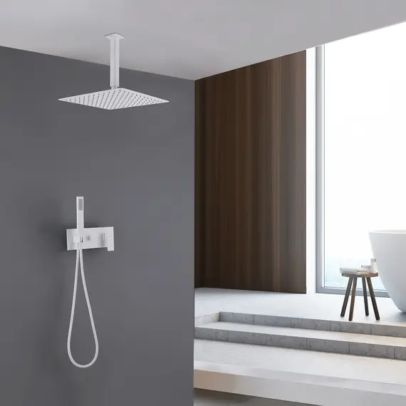 Душевая система ABBER Daheim AF8221W скрытого монтажа без излива, белый матовый