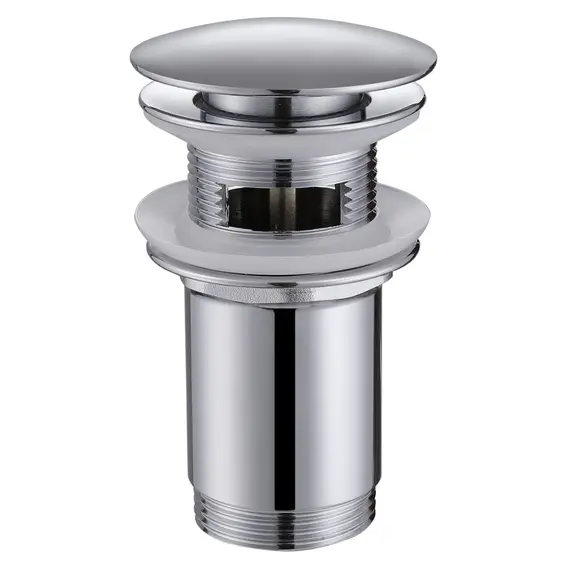 Донный клапан ABBER AF0010 с переливом, клик-клак, хром