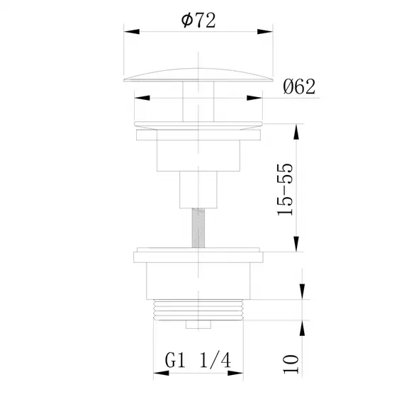 Донный клапан ABBER AF0012SP без перелива, фиксированный, сатин