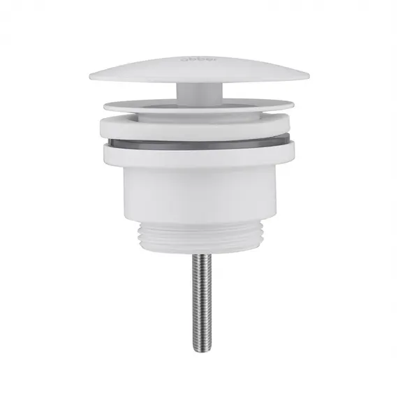 Донный клапан ABBER AF0012W без перелива, фиксированный, белый
