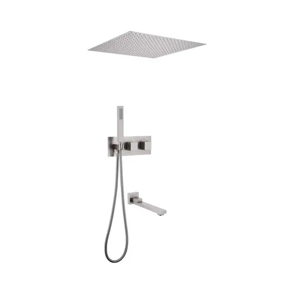 Душевая система ABBER Daheim AF8254SP скрытого монтажа с изливом, термостат, сатин