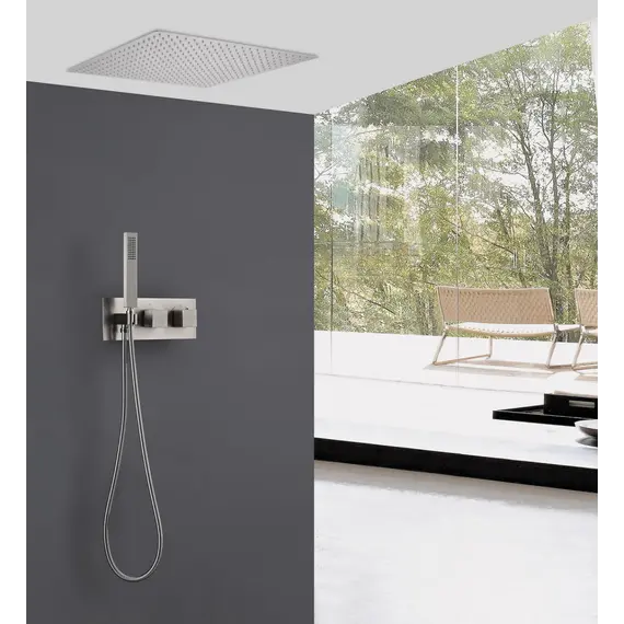 Душевая система ABBER Daheim AF8255SP скрытого монтажа без излива, термостат, сатин